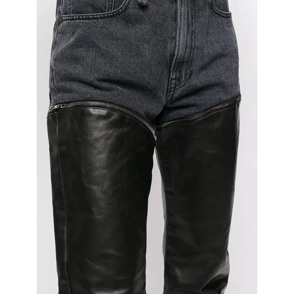 R13 Black Leather Zip Off Axl Slim Pants - Picture 4 of 16